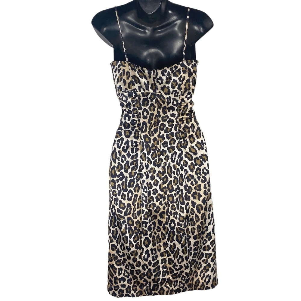 CACHE Y2K Animal Print Slip Dress Sweetheart neckline 2 Cheetah Leopard Vintage - Picture 10 of 14